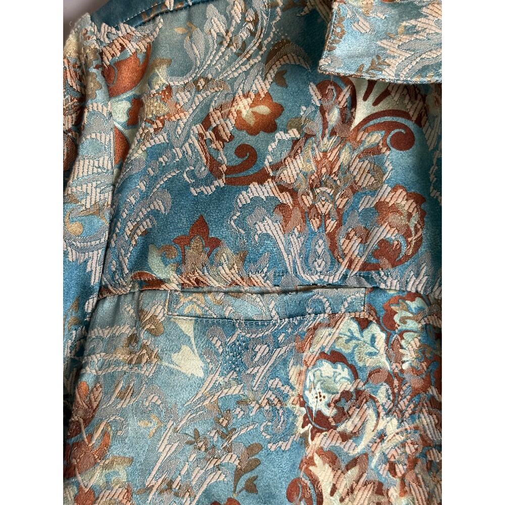 CJ Banks Blue Brown Floral Pattern Jacket Women’s Size 3XL